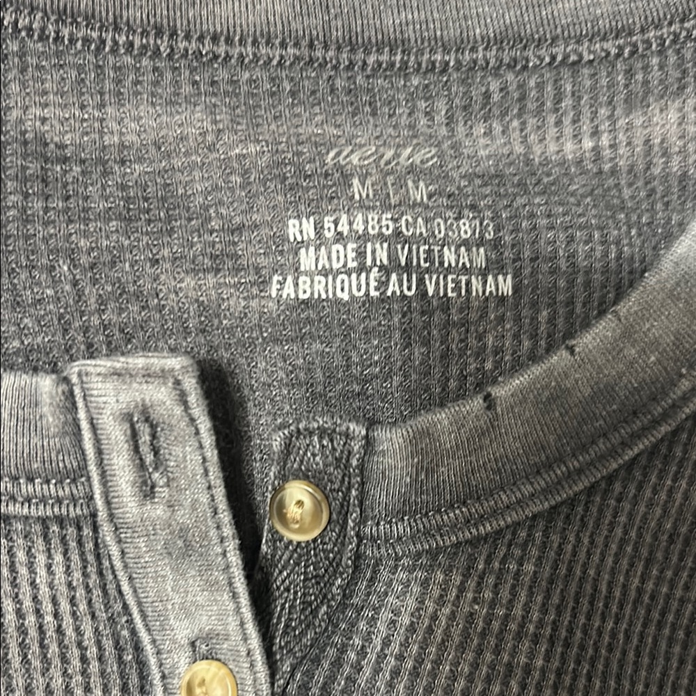 Aerie Charcoal Henley Top